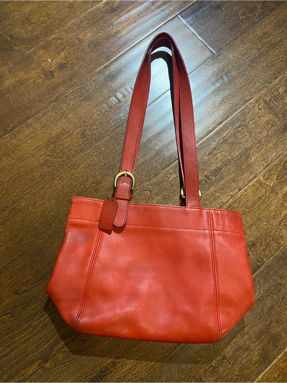 Coach Vintage Soho Waverly Buckle Bag 1999 Dominican Republic Brass & Red 4157